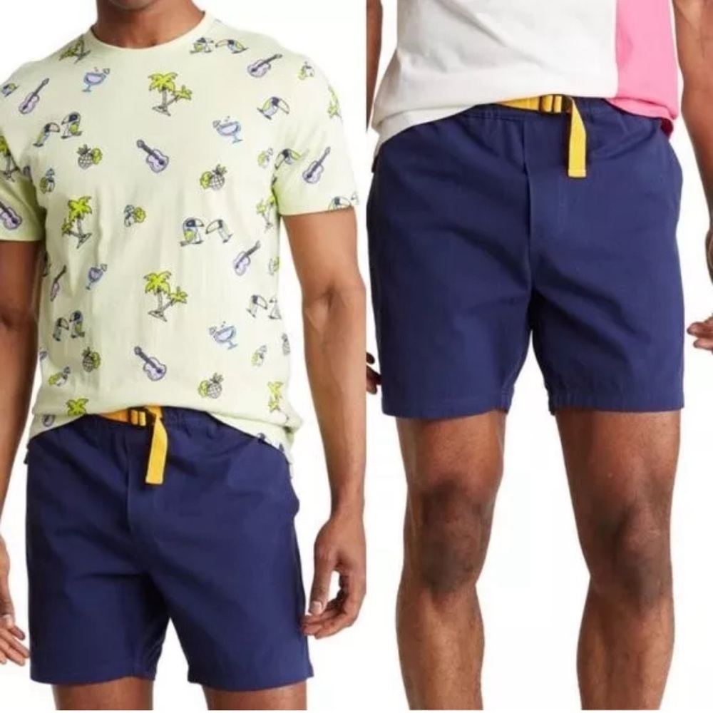 Sovereign Code Snapshot Shorts Navy Blue Mens Size Large Nordstrom Belted